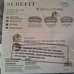 Sure Fit 3 Seat Sofa Furniture Cover - Gray